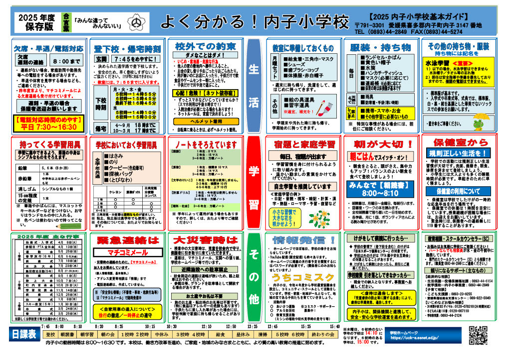 2025内子小学校基本ガイド